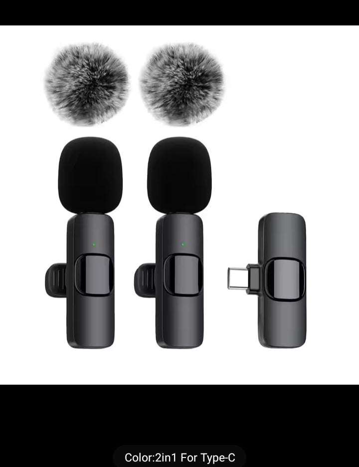 NEW Wireless Lavalier Microphone Audio Video Recording Mini Mic For iPhone Android Laptop Live Gaming Mobile Phone Microphone