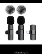 NEW Wireless Lavalier Microphone Audio Video Recording Mini Mic For iPhone Android Laptop Live Gaming Mobile Phone Microphone