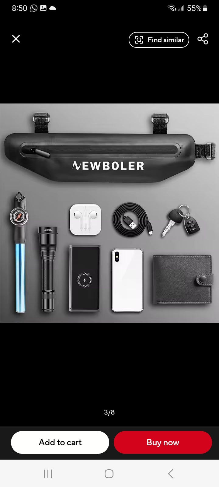 NEWBOLER Bicycle Triangle Bag Bike Frame Front Tube Bag Waterproof Cycling Bag Battery Pannier Packing Pouch Accessories