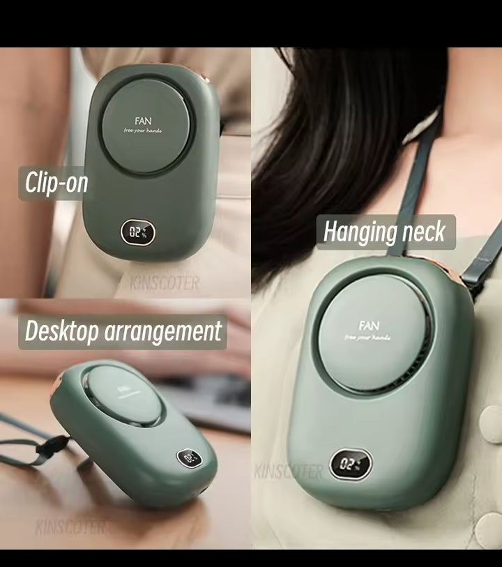 Portable Hanging Neck Fan Mini Cooling Waist Fans Bladeless USB Rechargeable Sports Cooler Fan For Outdoor Sports Travel