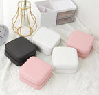 1pcs Single Layer Storage Box Ladies Travel Leather Jewelry Box Classic Black Pure White Fashion Pink Storage Box