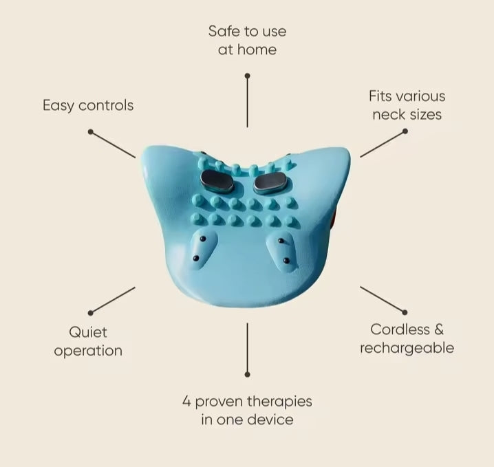 4in1 Cervical Spine Stretch Neck Massager Pillow EMS Relax Heating Shoulder Massage Chiropractic Traction Head Acupoint Pillow