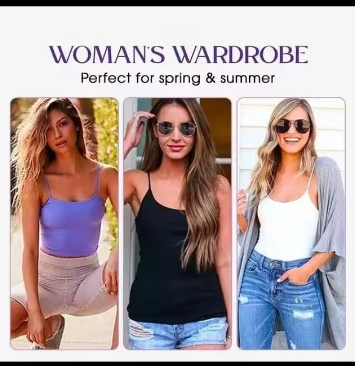 Cami Bra – Women's Camisole With Built In Padded Bra Vest Dropshipping As Seen on Tiktok Pink Top For Women Pajamas Home Wear