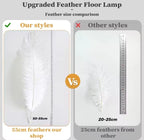 Nordic Floor Lamp With Feather Ostrich White Feathers Standing Lamps For Living Room Bedroom Modern Bedside Feather Floor Lights