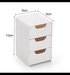 Chic 3-Tier Desk Organizer with Drawers - Ideal for Office Supplies, Jewelry & Cosmetics Storage - Portable Divider Box