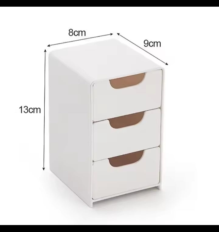 Chic 3-Tier Desk Organizer with Drawers - Ideal for Office Supplies, Jewelry & Cosmetics Storage - Portable Divider Box
