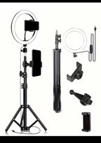110cm Tripod Stand +O-Clamp With 10-Inch Live Stream Ring Light, Selfie Remote