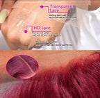 Burgundy Lace Frontal Wig 13x6 Body Wave Lace Front Wig HD Transparent Lace Frontal Wig Human Hair