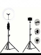 110cm Tripod Stand +O-Clamp With 10-Inch Live Stream Ring Light, Selfie Remote