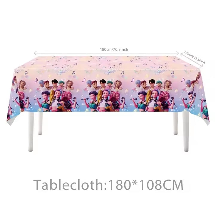 Demon Hunters Birthday Party Decor Tableware Banner Decorations Cake Topper Balloon Girl Kid Korean Kpop Anime Party Supplie Set