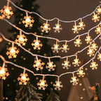 Christmas String Lights LED Acrylic Clear Star Snowflake Xmas Tree Long Lamp Strings Light Hanging Ornaments Home Party Decor