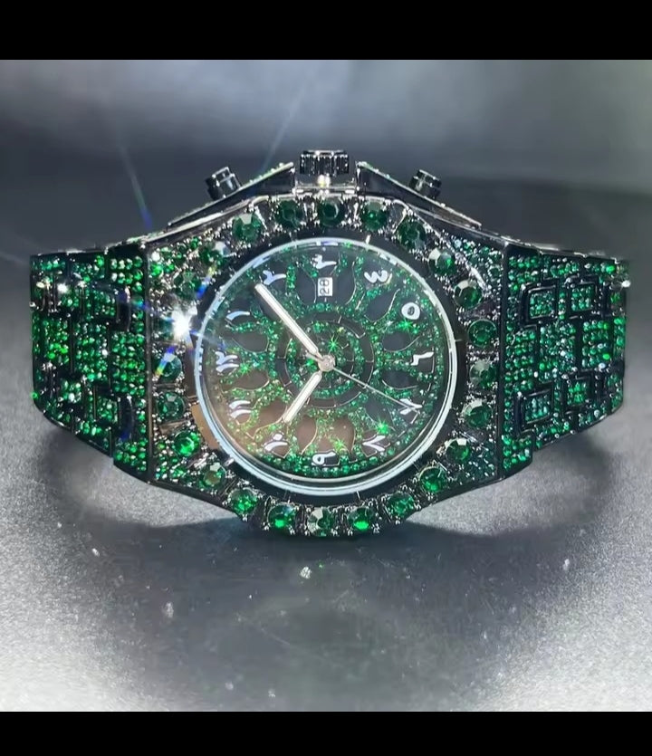 2025 New Diamond Hip Hop Watch For Men Fashion Ice Out Party Jewelry Wristwatch Luxury Shiny Gem Accessories Watches Trendy Gift