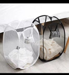 Dirty Clothes Basket Skeleton Ventilated Foldable Easy Storage Portable Large Capacity Clothes Basket