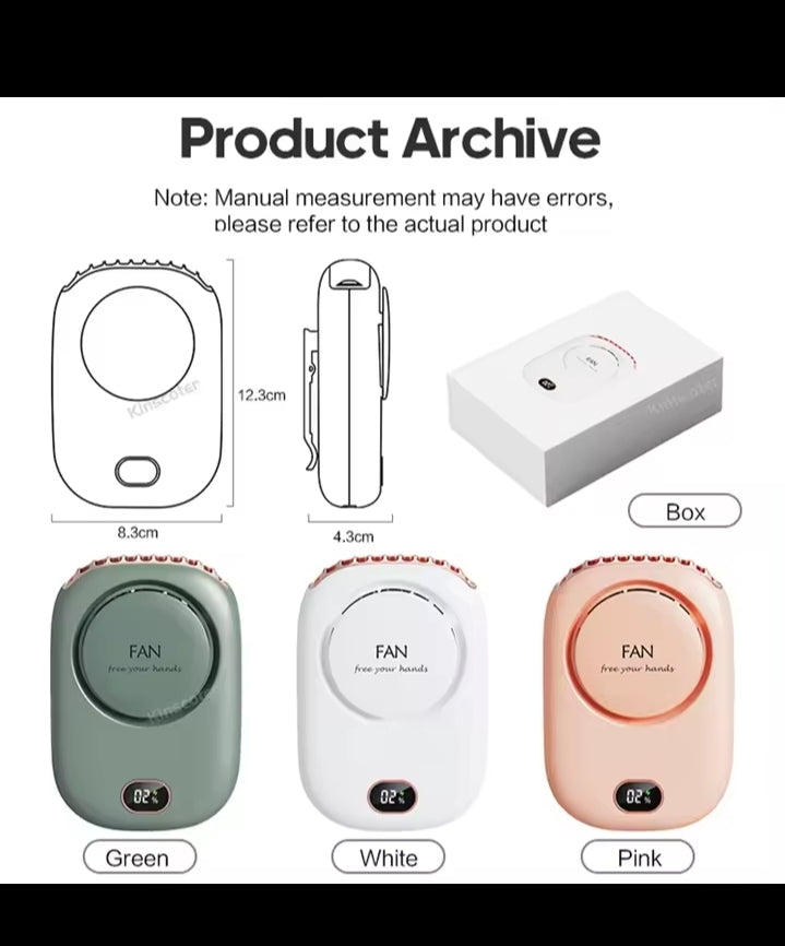 Portable Hanging Neck Fan Mini Cooling Waist Fans Bladeless USB Rechargeable Sports Cooler Fan For Outdoor Sports Travel