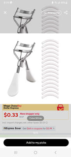 Portable Eyelash Curler with 15 Silicone Pads and Stainless Steel Eyelash Curler, Used for Eyelash Extension and Curling Tools